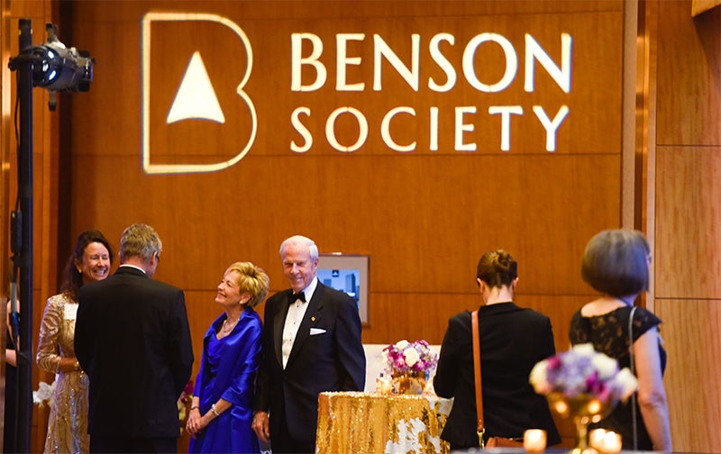 The Benson Society recognizes President Bruce and Marcy Benson for their dedication to philanthropy.